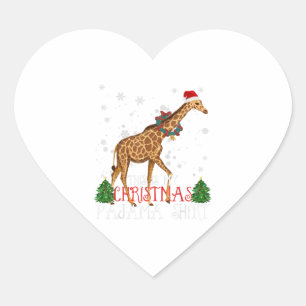 This Is My Christmas Pajama Giraffe Christmas Heart Sticker