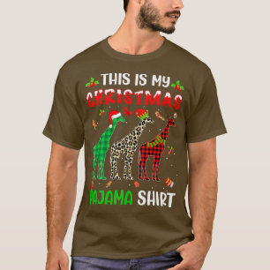 This Is My Christmas Pajama Giraffe Xmas Tree Anim T-Shirt