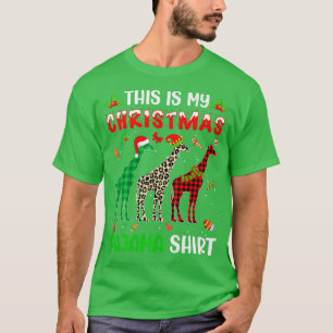 This Is My Christmas Pajama Giraffe Xmas Tree Anim T-Shirt