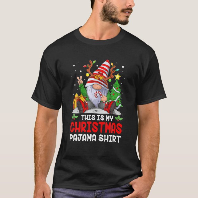 This Is My Christmas Pajama Gnome Christmas T-Shirt (Front)