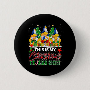 This Is My Christmas Pajama Gnome Volleyball Ball 6 Cm Round Badge