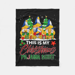 This Is My Christmas Pajama Gnome Volleyball Ball Fleece Blanket