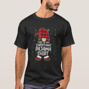 This Is My Christmas Pajama Gnome Xmas Red Plaid T-Shirt