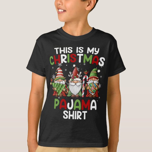 This Is My Christmas Pajama Gnomies Gnome Xmas Hol T-Shirt (Front)
