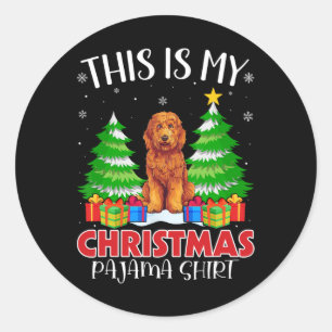 This Is My Christmas Pajama Goldendoodle Dog Xmas Classic Round Sticker