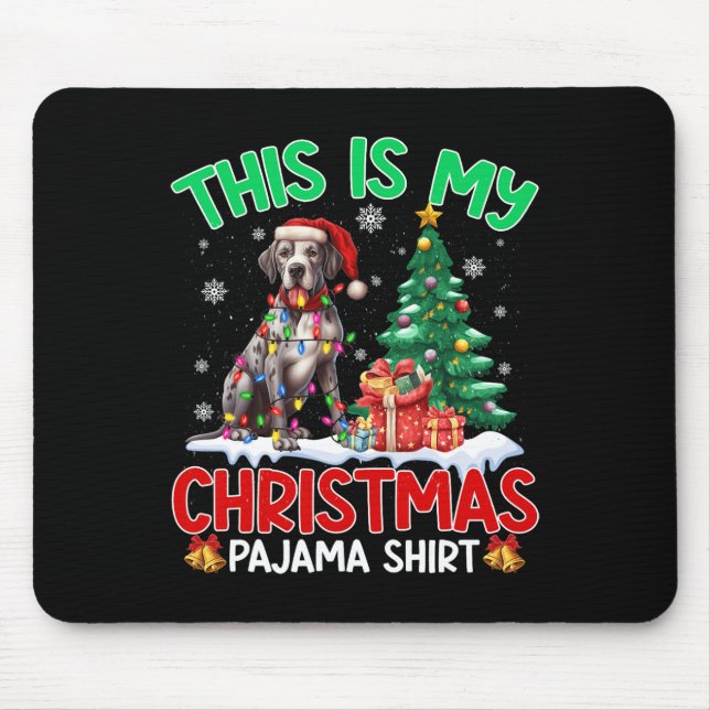 This Is My Christmas Pajama Great Dane Dog Lovers  Mouse Mat (Front)