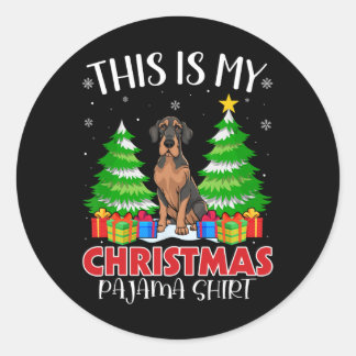This Is My Christmas Pajama Great Dane Dog Xmas Pj Classic Round Sticker