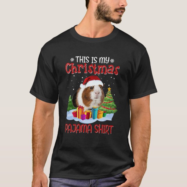This Is My Christmas Pajama Guinea Pig Group Famil T-Shirt (Front)