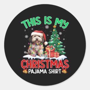 This Is My Christmas Pajama Havanese Dog Lovers Xm Classic Round Sticker