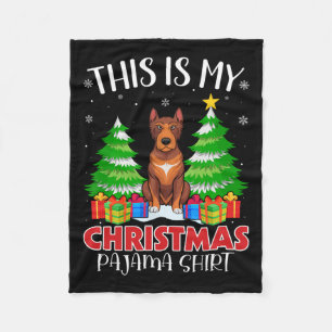 This Is My Christmas Pajama Heeler Dog Xmas Pjs Fleece Blanket
