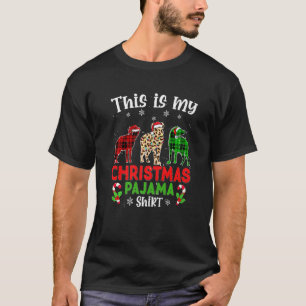 This Is My Christmas Pajama Hyena Animals Leopard  T-Shirt