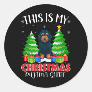 This Is My Christmas Pajama Labradoodle Dog Xmas P Classic Round Sticker