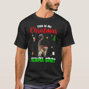 This Is My Christmas Pajama Lemur Red Plaid T-Shirt