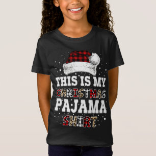 This Is My Christmas Pajama Leopard Buffalo Plaid  T-Shirt