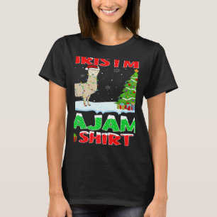 This Is My Christmas Pajama Lighting Llama Xmas Tr T-Shirt