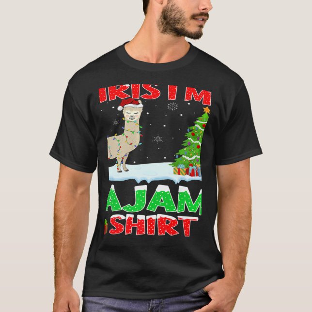 This Is My Christmas Pajama Lighting Llama Xmas Tr T-Shirt (Front)