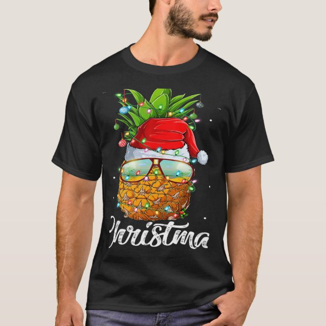 This Is My Christmas Pajama  Lighting Pineapple Xm T-Shirt (Front)