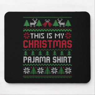 This Is My Christmas Pajama Lights Family Matching Mouse Mat