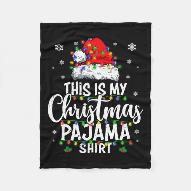 This is my christmas pajama  lights men women kid  fleece blanket (Front)