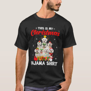 This Is My Christmas Pajama Maltese Dog Xmas Tree T-Shirt