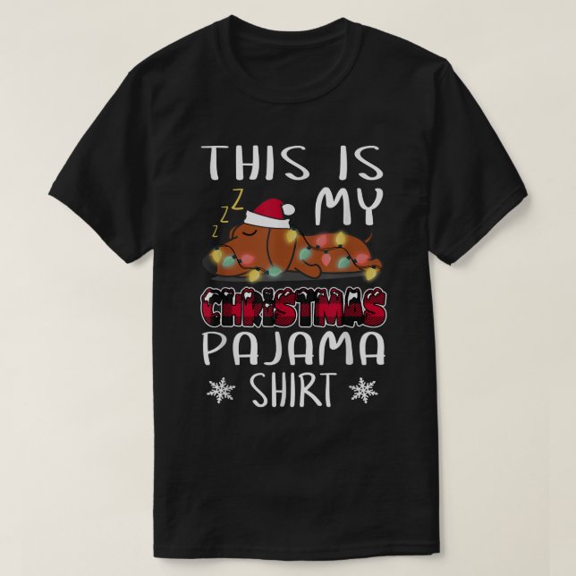 This is My Christmas Pajama Merry Christmas Red Pl T-Shirt (Design Front)