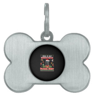 This is my christmas pajama newfoundland dog decor pet ID tag