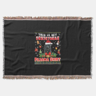 This is my christmas pajama newfoundland dog decor throw blanket