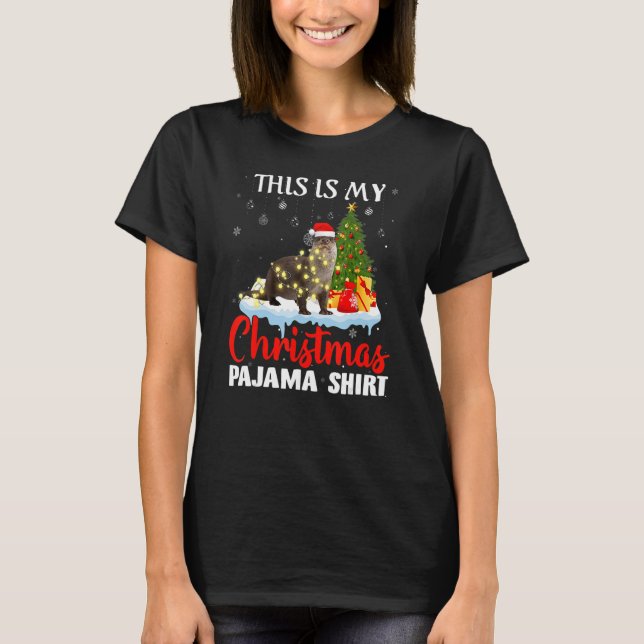 This Is My Christmas Pajama  Otter Matching Family T-Shirt (Front)