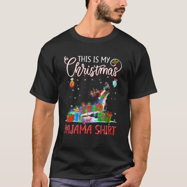 This Is My Christmas Pajama Otters Christmas Light T-Shirt (Front)