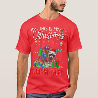 This is My Christmas Pajama  Racoon Christmas Lig T-Shirt