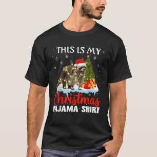 This Is My Christmas Pajama Racoon Matching Famil T-Shirt