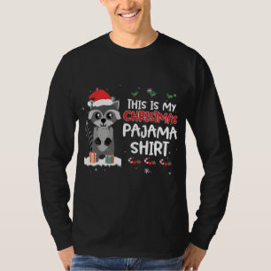 This Is My Christmas Pajama Racoon Xmas Costume T-Shirt