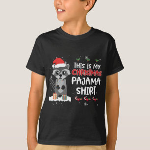 This Is My Christmas Pajama Racoon Xmas Costume T-Shirt