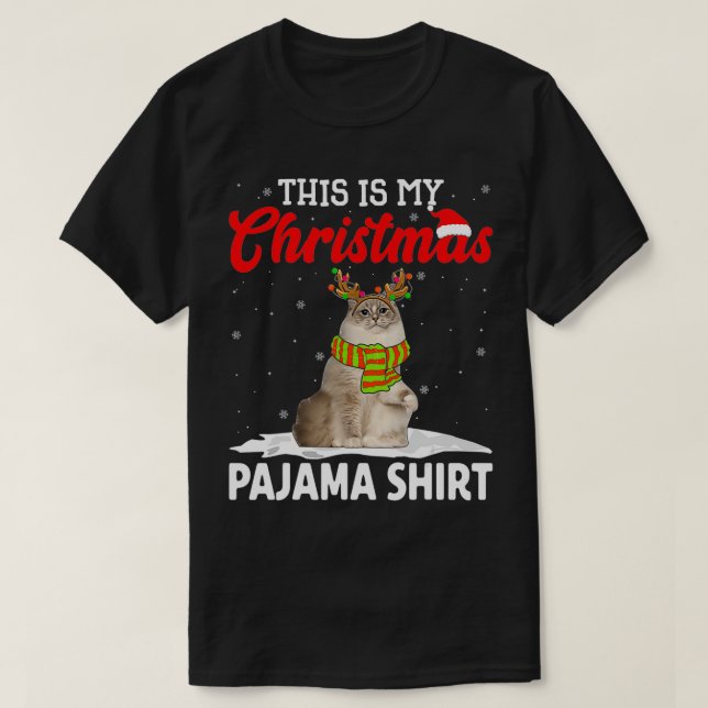 This Is My Christmas Pajama  Ragdoll Cat  T-Shirt (Design Front)