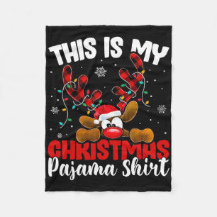 This Is My Christmas Pajama Rudolph Reindeer Men W Fleece Blanket