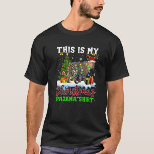 This Is My Christmas Pajama Santa Cheetah Red Plai T-Shirt