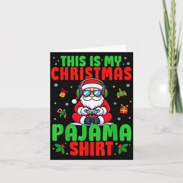This Is My Christmas Pajama Santa Claus Video Game Card (Front)