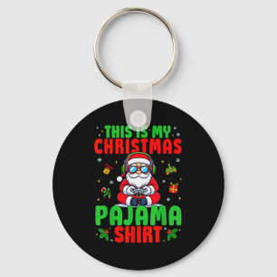 This Is My Christmas Pajama Santa Claus Video Game Key Ring