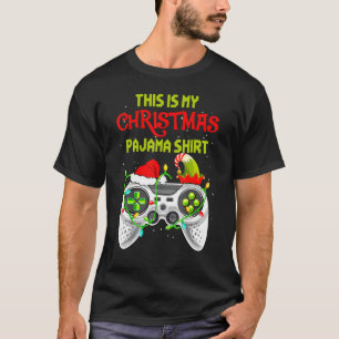 This Is My Christmas Pajama Santa Elf Video Game C T-Shirt