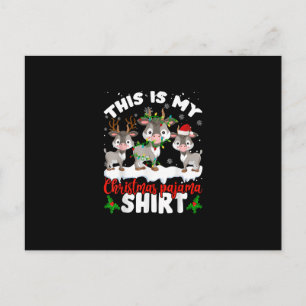 This Is My Christmas Pajama Santa Goat Lover Gift Announcement Postcard