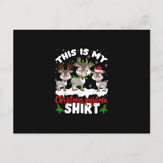 This Is My Christmas Pajama Santa Goat Lover Gift Announcement Postcard (Front)
