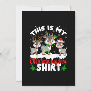 This Is My Christmas Pajama Santa Goat Lover Gift Invitation