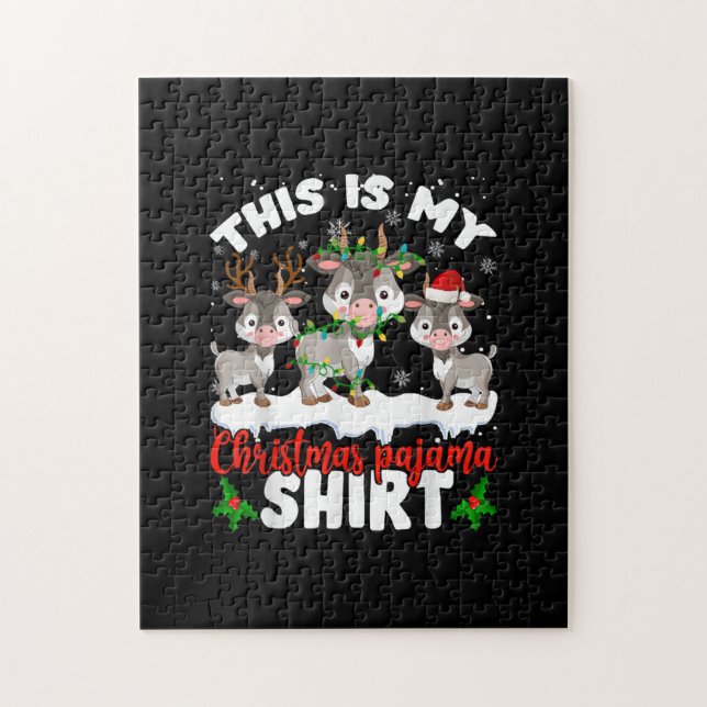 This Is My Christmas Pajama Santa Goat Lover Gift Jigsaw Puzzle (Vertical)