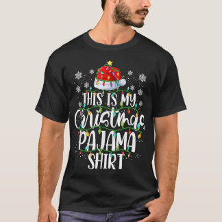 This Is My Christmas Pajama  Santa Hat Christmas L T-Shirt