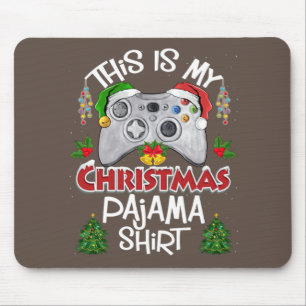 This is My Christmas Pajama Santa Hat Gamer Video Mouse Mat