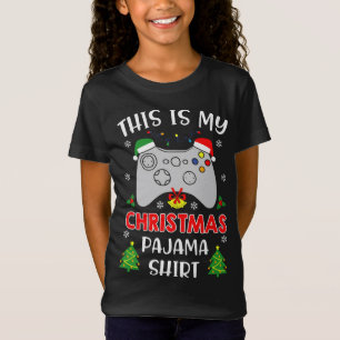 This Is My Christmas Pajama Santa Hat Gamer Video T-Shirt