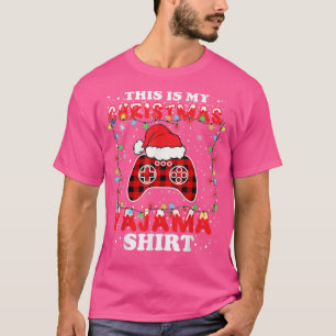 This Is My Christmas Pajama Santa Hat Gamer Video T-Shirt