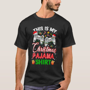 This Is My Christmas Pajama Santa Hat Gamer Video T-Shirt