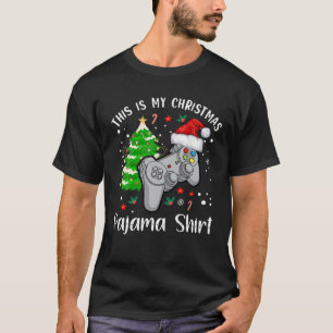 This Is My Christmas Pajama Santa Hat Gamer Video T-Shirt