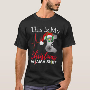 This Is My Christmas Pajama Santa Hat Gamer Video T-Shirt